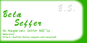 bela seffer business card